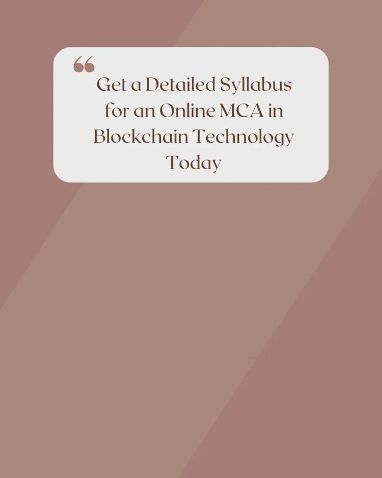 online MCA blockchain technology syllabus